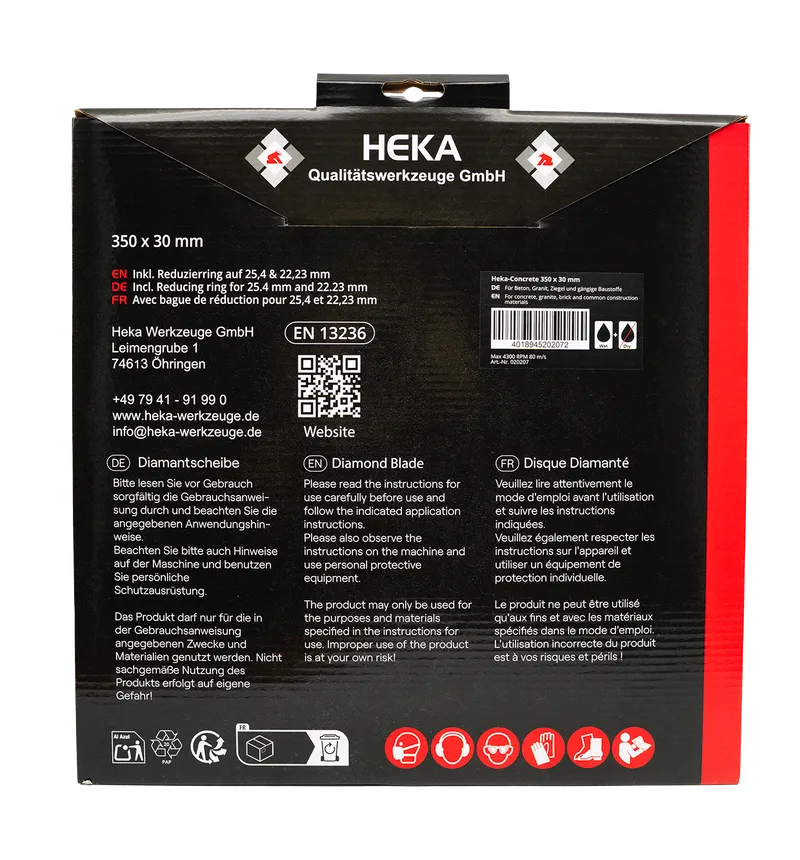 DTS Heka-Concrete, 350 mm, 30 mm inkl. Reduzierring 30 zu 25 & 25 zu 22,2 3