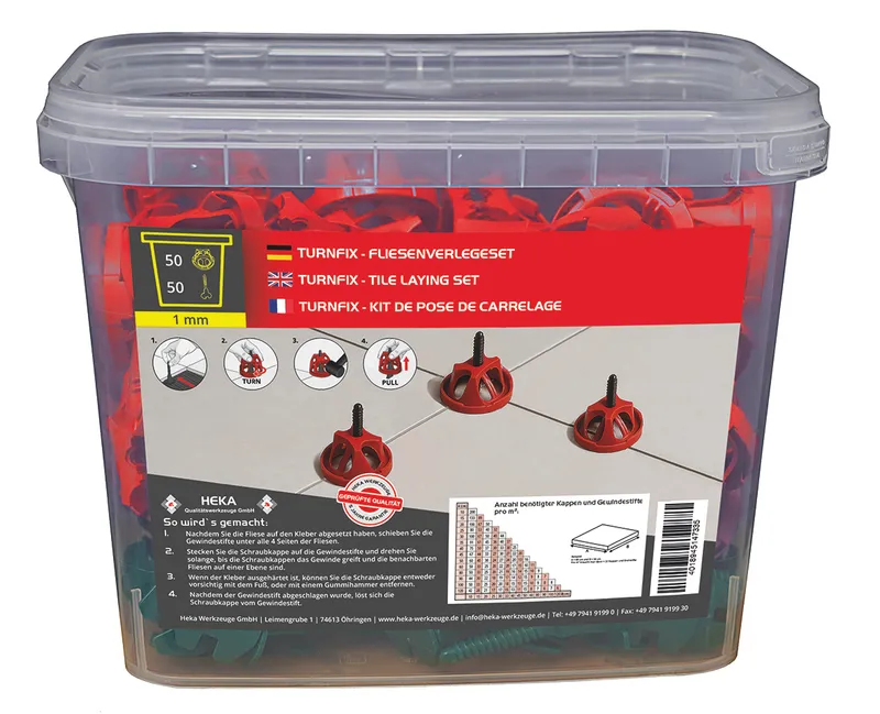 Turnfix Set 50 Kappen, 50 Stifte 1 mm 0