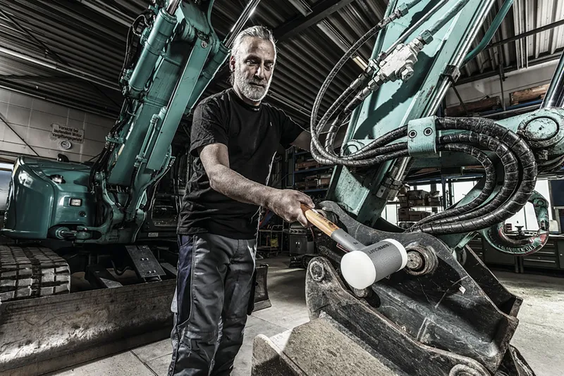 SUPERCRAFT-Schonhammer D=50 mm, mit schwingungsdämpfendem, ergonomisch geformtem und lackiertem Hickorystiel 4