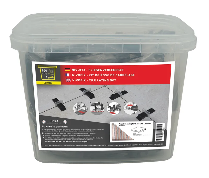 Heka Nivofix Basisset 2,0 mm (100 Laschen, 100 Keile, 1 Zange) 0