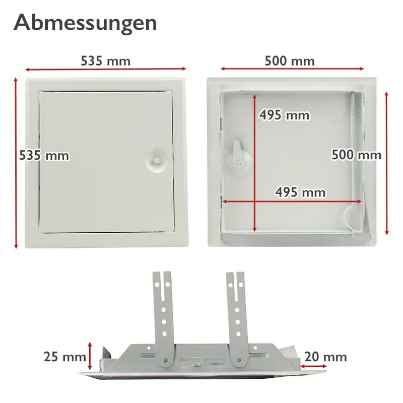 Revisionstüre 500 x 500 weiß grundiert 1