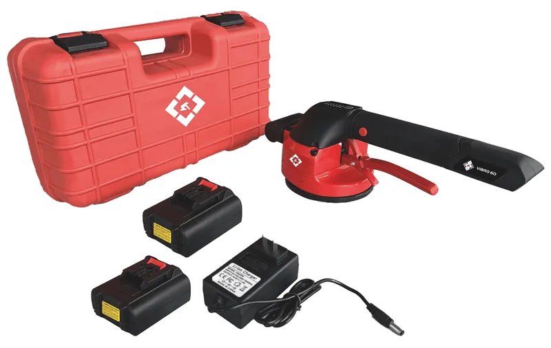 Fliesenrüttler Vibro 60 im Koffer mit Akku 1