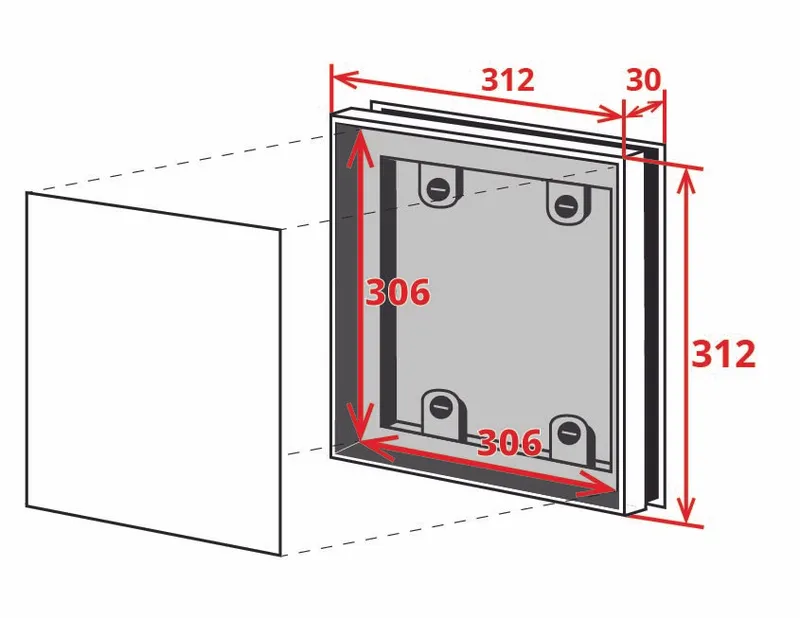 PVC Fliesenrahmen magnetisch grau 312 x 312 mm 1