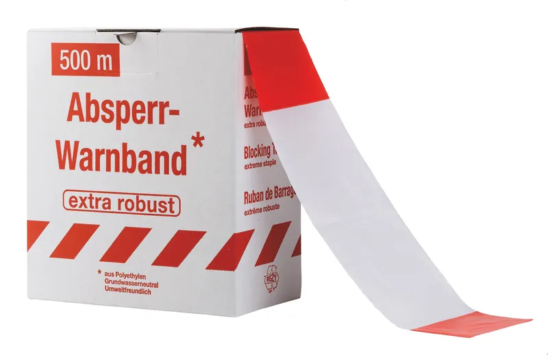 Absperrband 500 m rot-weiß 0