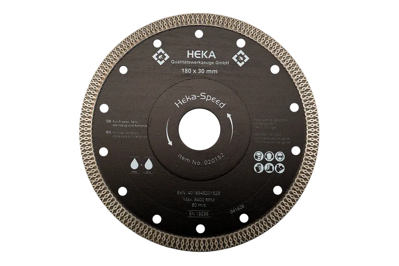Diamant Trennscheibe Heka-Speed, 180 mm, 30 mm inkl. Reduzierring auf 25,4 & 22,23 mm 0