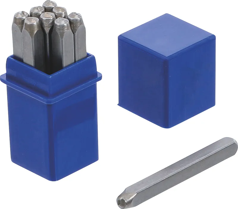 Schlagstempel-Satz 0-9 im Kunststoff-Kästchen Einschlagzahlen, 3 mm 0