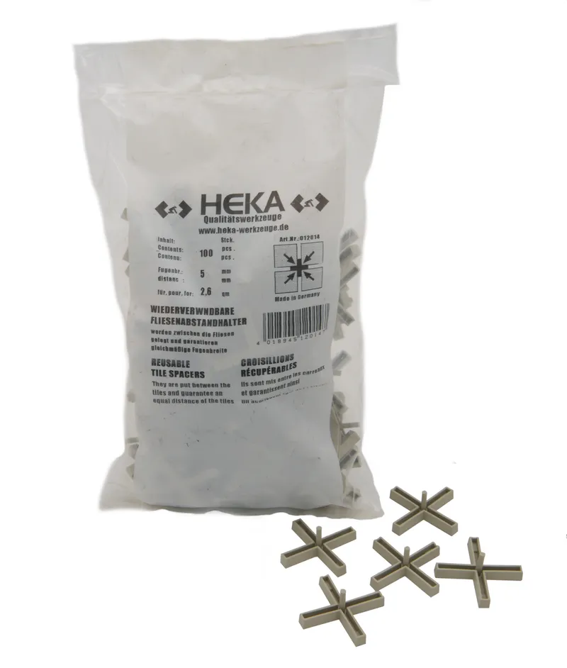 Fliesenkreuz 5,0 x 40 x 5 mm (100 Stk.) mit langem Schenkel und Zapfen 0