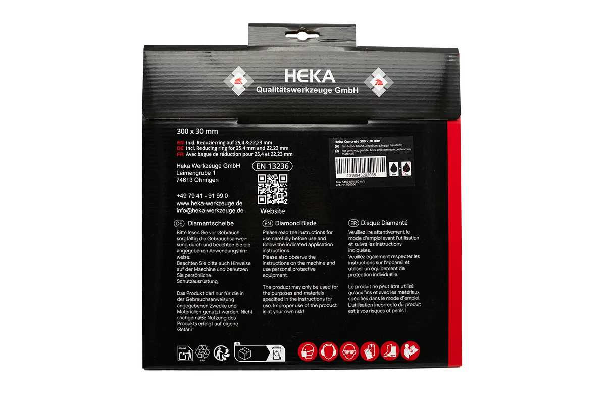 DTS Heka-Concrete, 300 mm, 30 mm inkl. Reduzierring 30 zu 25 & 25 zu 22,2 3