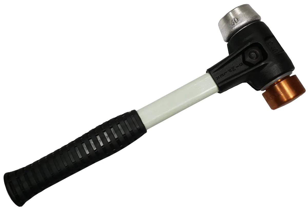 SIMPLEX-Schonhammer D=40 mm, Kupfer / Weichmetall; mit verstärktem Tempergussgehäuse und Fiberglasstiel 3