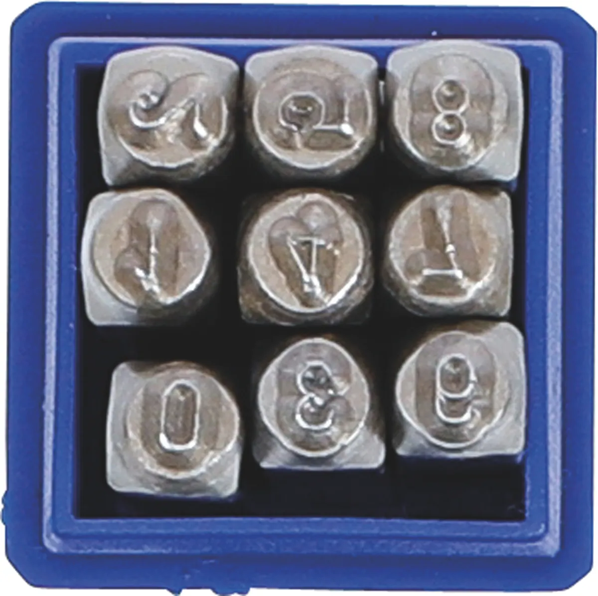 Schlagstempel-Satz 0-9 im Kunststoff-Kästchen Einschlagzahlen, 3 mm 1