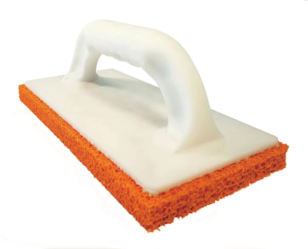Glättbrett 24x12 cm Schwammgummi grob Kunststoffgriff weiß 0