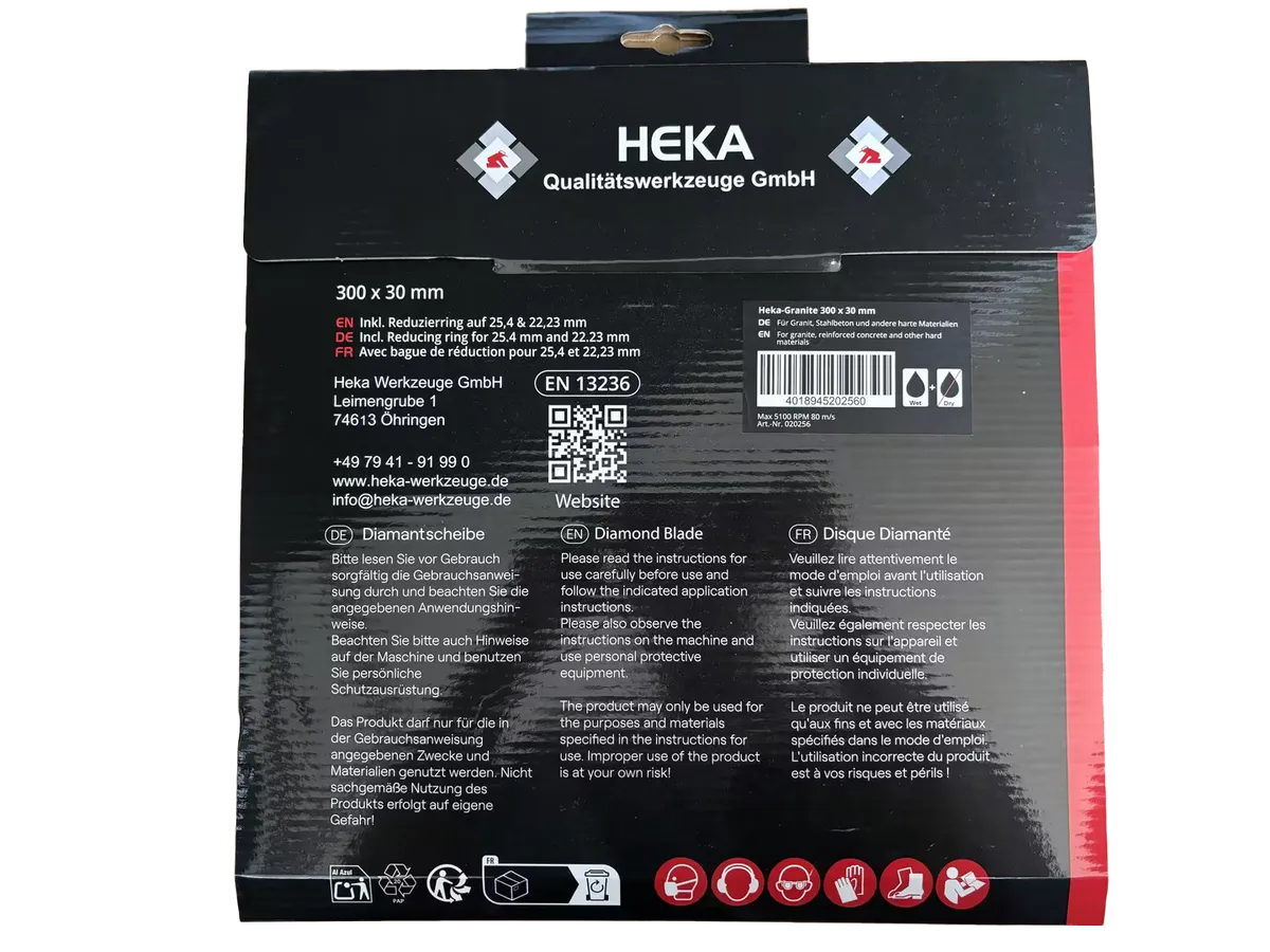 DTS Heka-Granite, 300 mm, 30 mm inkl. Reduzierring 30 zu 25 & 25 zu 22,2 3