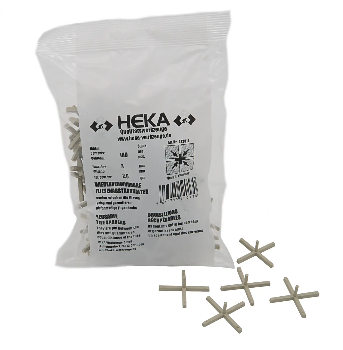 Fliesenkreuz 3,0 x 40 x 5 mm (100 Stk.) mit langem Schenkel und Zapfen 0