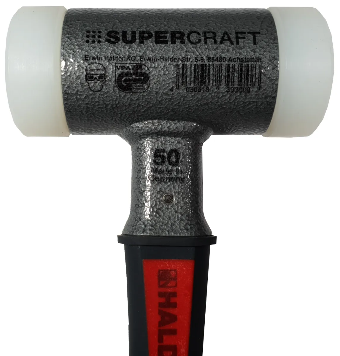 Supercraft-Schonhammer 50mm rückschlagfrei 3-Komponentenstiel weiß 3