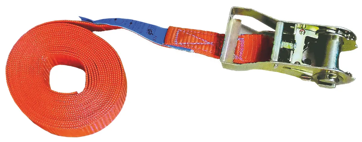 Zurrgurt 4 m x 25 mm 1-tlg, 400/ 800 kg mit Ratsche,aus PES,orange 0