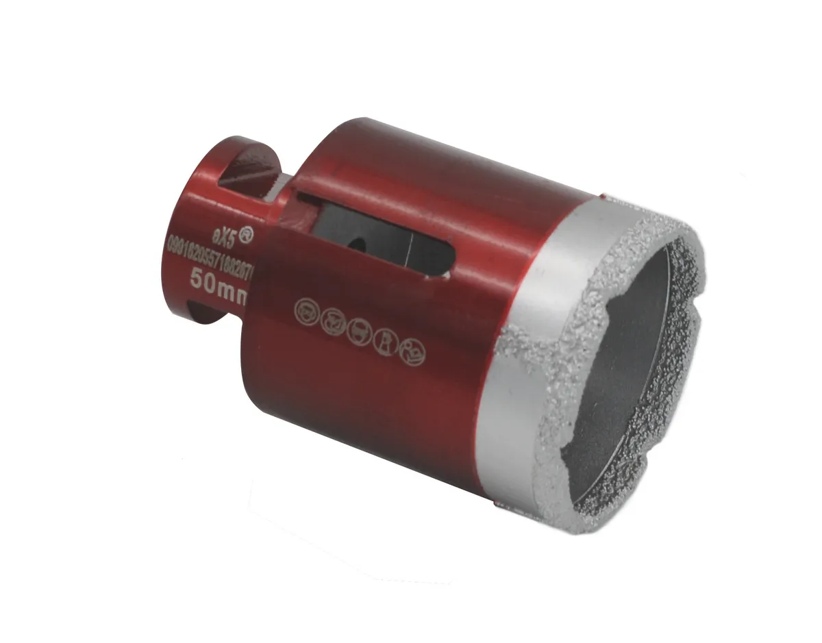Diamantbohrkrone 50 mm rot metallic M14 Aufnahme 0