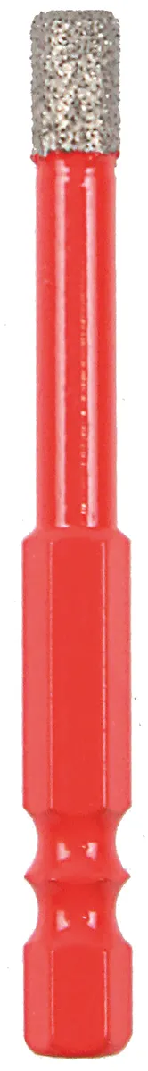 Diamantbohrkrone 6 mm rot metallic 6-kant 1/4" Schaft 0