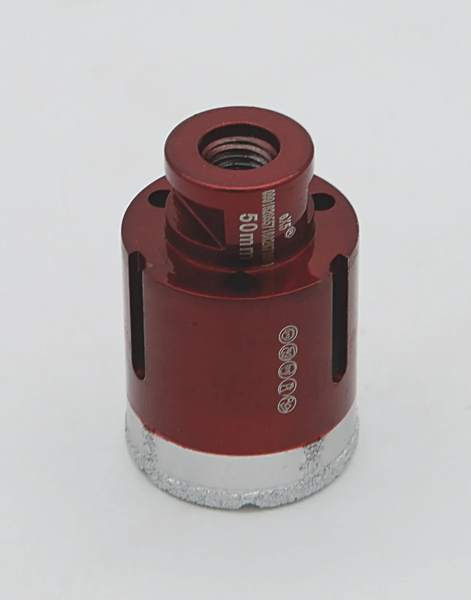 Diamantbohrkrone 50 mm rot metallic M14 Aufnahme 1