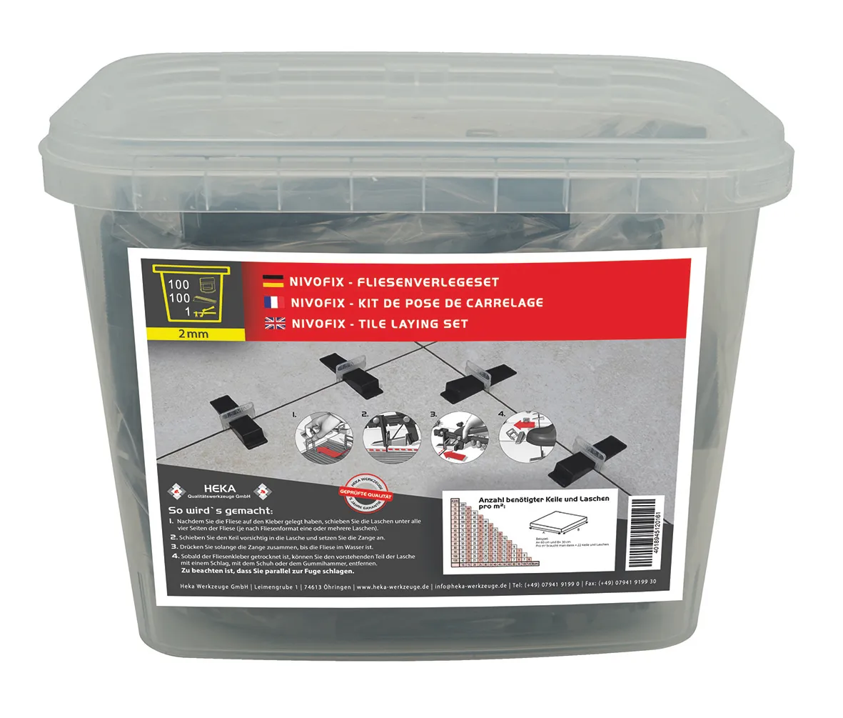 Heka Nivofix Basisset 2,0 mm (100 Laschen, 100 Keile, 1 Zange) 0