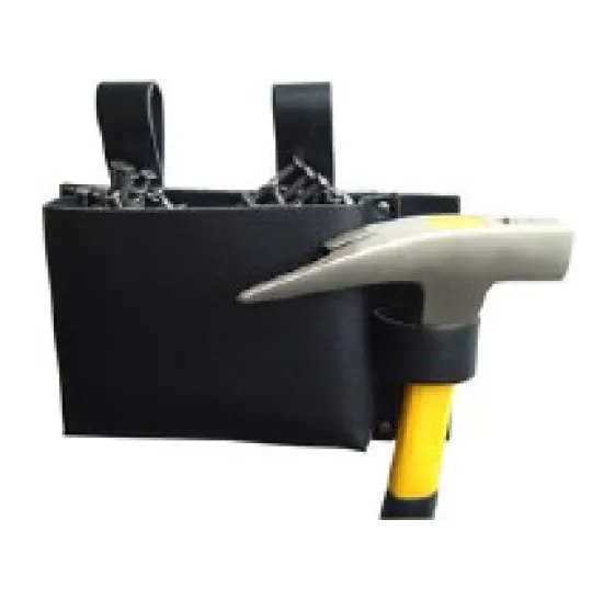 Nageltasche einfach mit Hammerschlaufe Leder schwarz 0