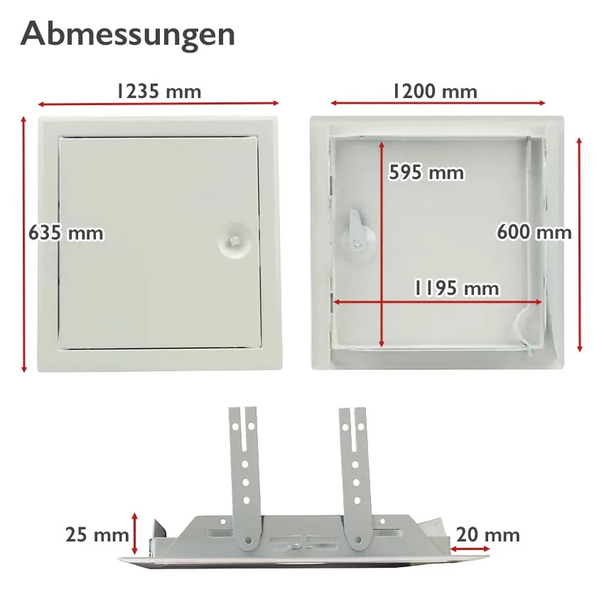 Revisionstüre 1200 x 600 weiß grundiert 1