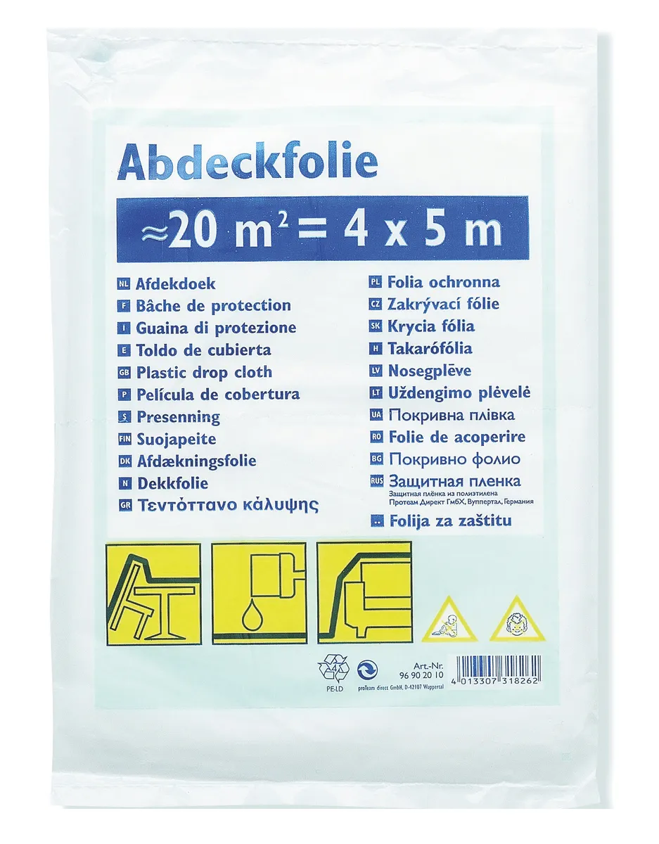 Abdeckplane 20 qm (4 x  5.0 m)  5 my 0