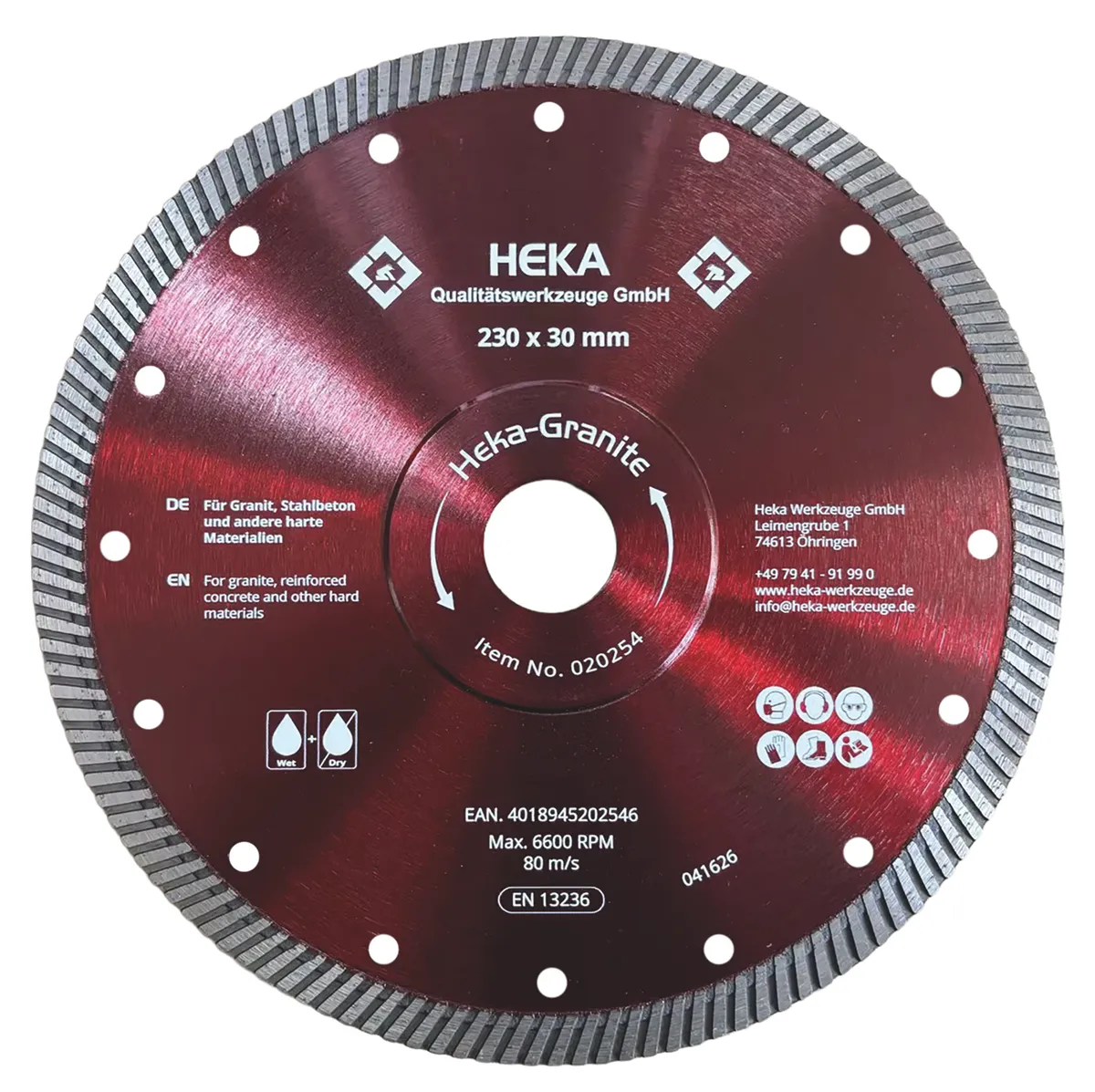 DTS Heka-Granite, 230 mm, 30 mm inkl. Reduzierring 30 zu 25 & 25 zu 22,2 0