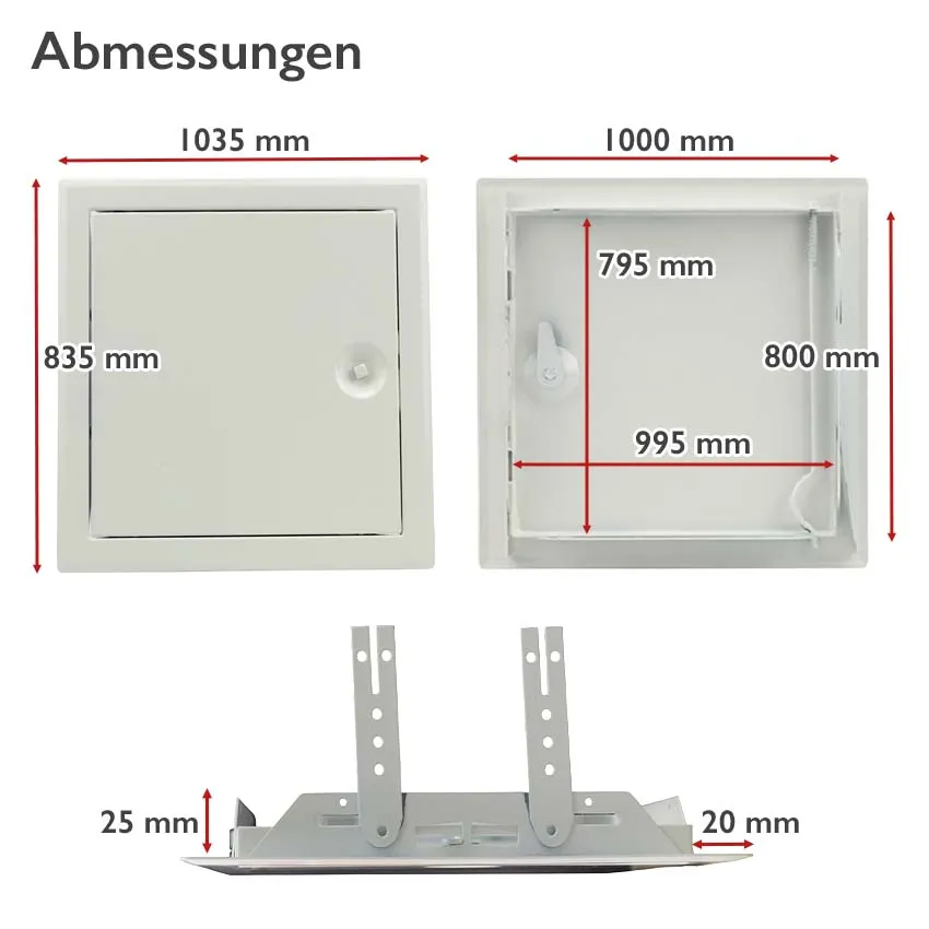 Revisionstüre 1000 x 800 weiß grundiert 1