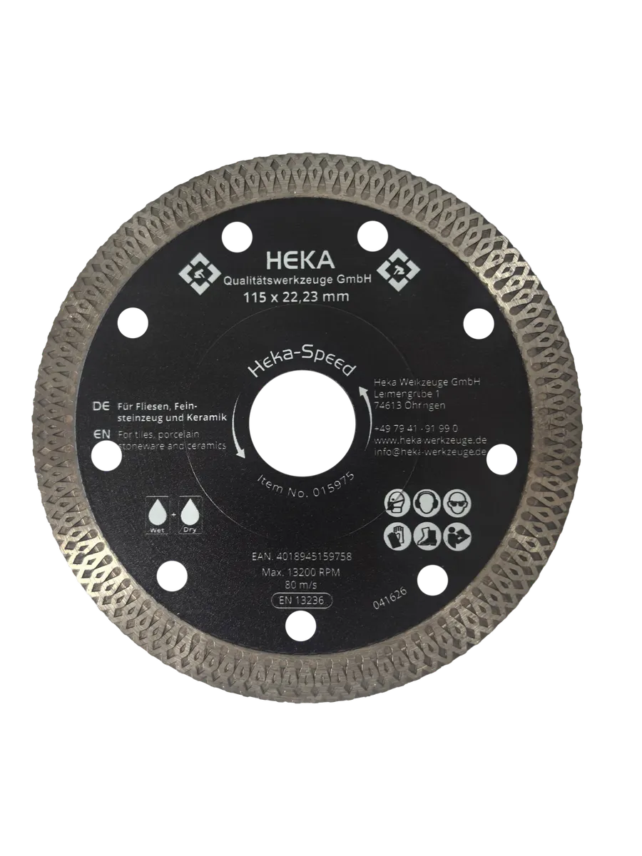 Diamant-Trennscheibe Heka-Speed 115/22,2 mm Feinsteinzeug Super schwarz 0