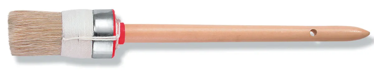 Ringpinsel Gr. 8 helle Borste Holzstiel, vernickelter Ring 0