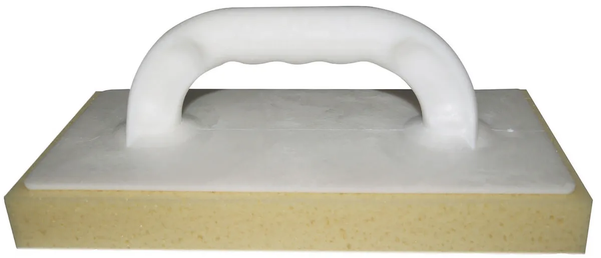 Glättbrett 28x14 cm Hydroschwamm gerastert Kunststoffgriff weiß 0