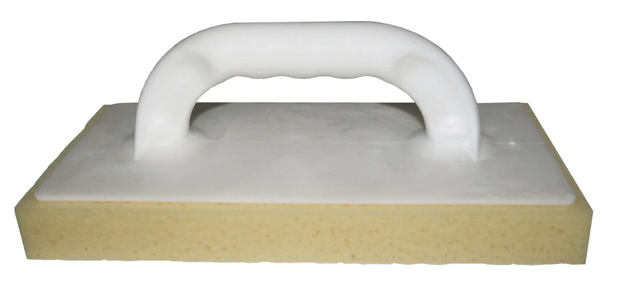 Glättbrett 24x12 cm Hydroschwamm gerastert Kunststoffgriff weiß 0