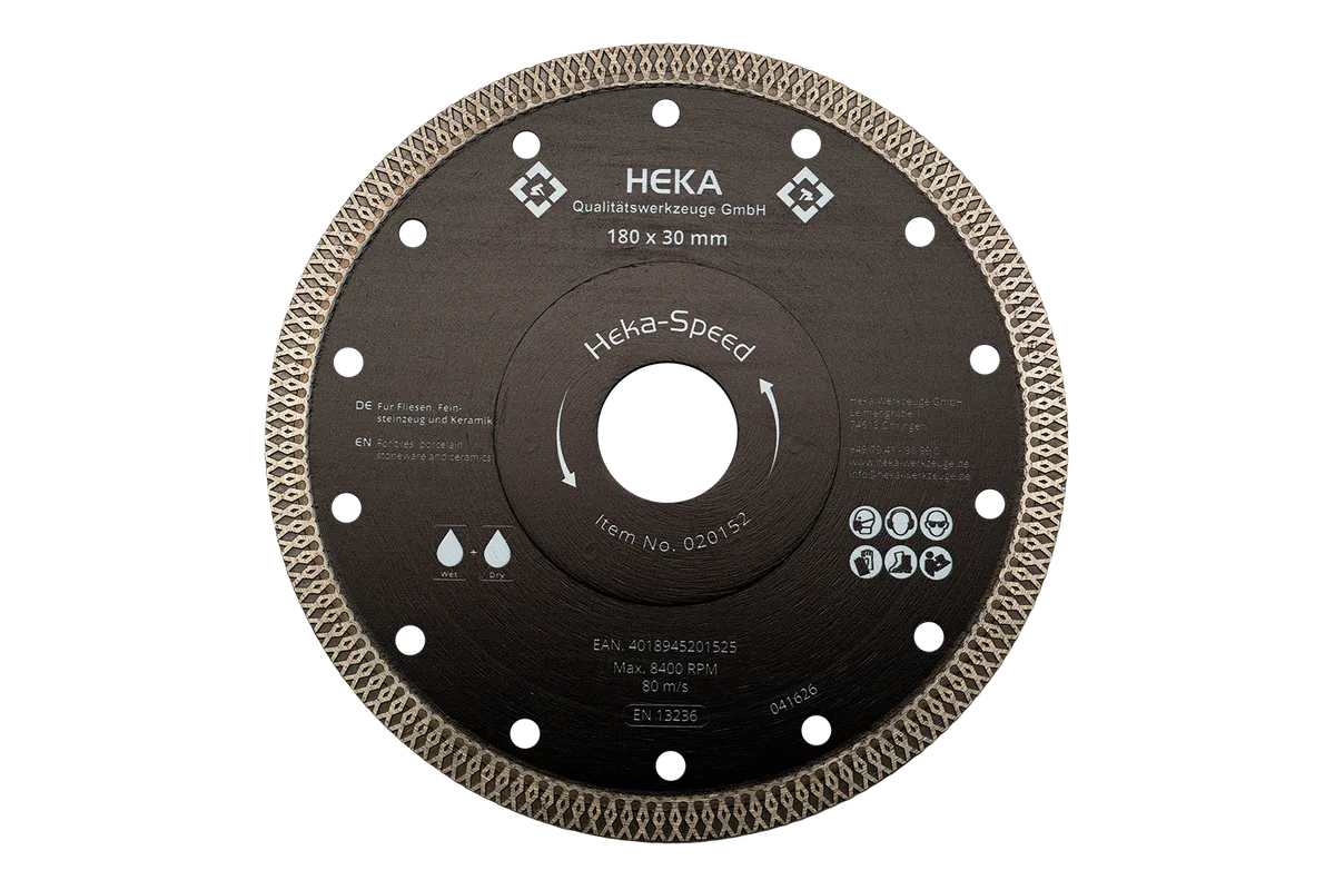 Diamant Trennscheibe Heka-Speed, 180 mm, 30 mm inkl. Reduzierring auf 25,4 & 22,23 mm 0