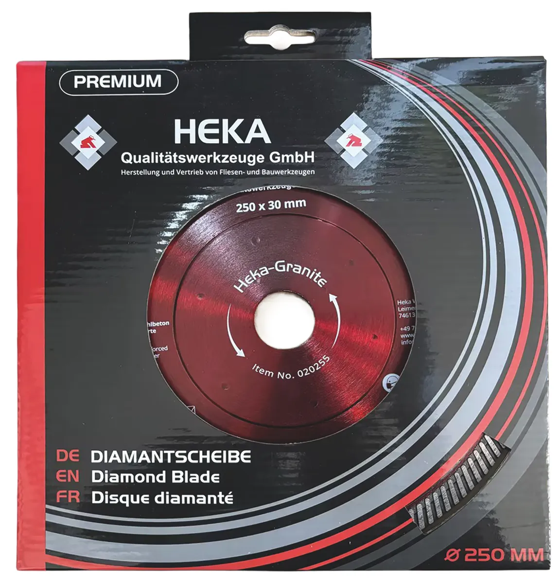 DTS Heka-Granite, 250 mm, 30 mm inkl. Reduzierring 30 zu 25 & 25 zu 22,2 2