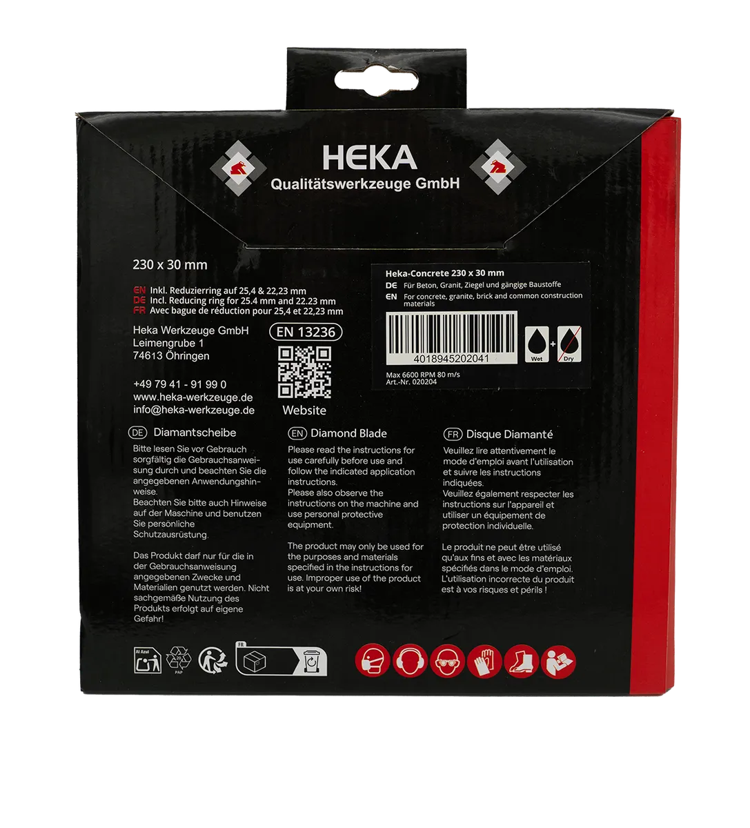 DTS Heka-Concrete, 230 mm, 30 mm inkl. Reduzierring 30 zu 25 & 25 zu 22,2 3