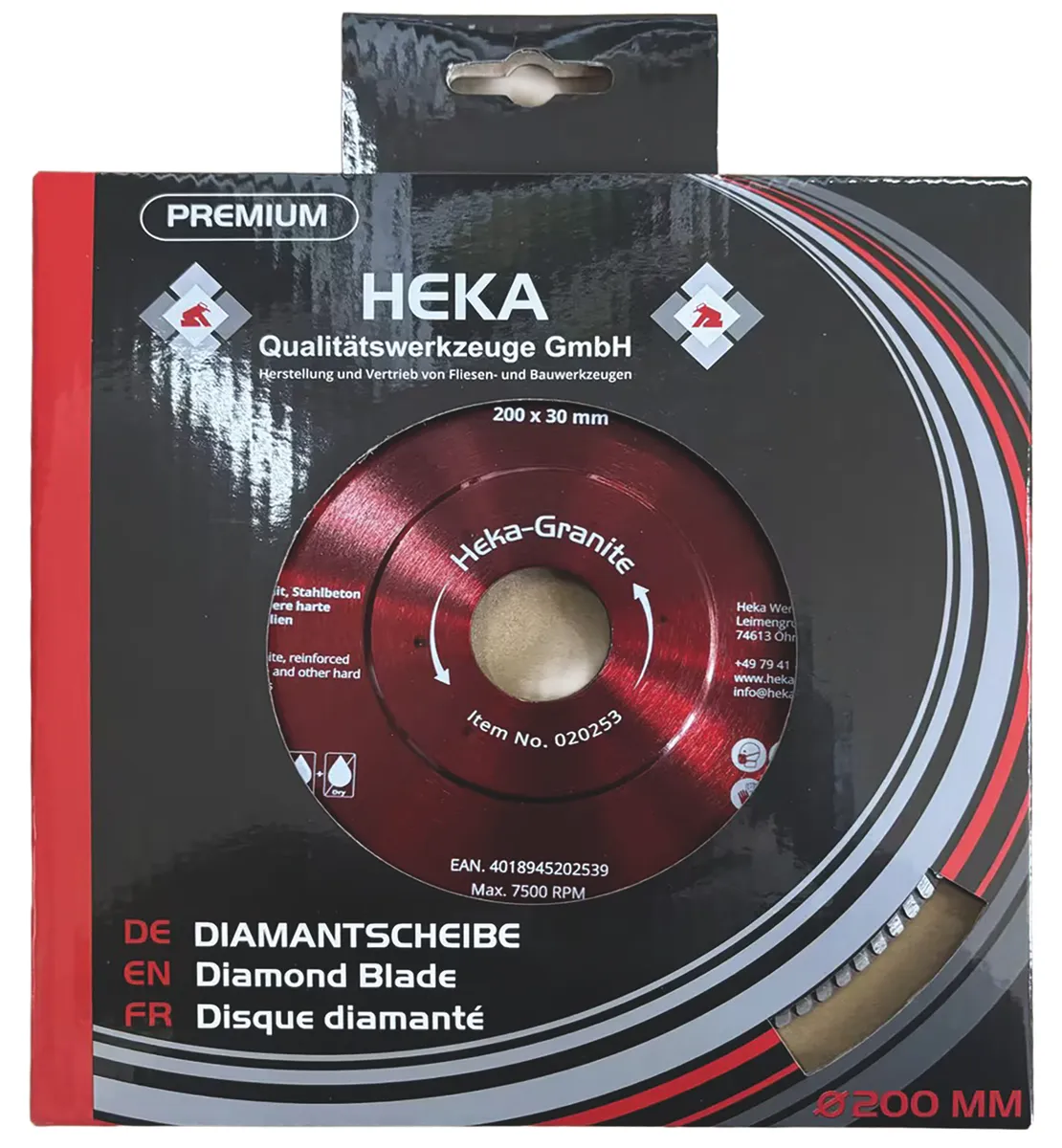 DTS Heka-Granite, 200 mm, 30 mm inkl. Reduzierring 30 zu 25 & 25 zu 22,2 2