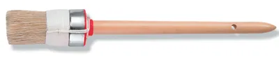 Ringpinsel Gr. 6 helle Borste Holzstiel, vernickelter Ring