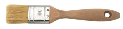 Lackierpinsel  30 mm helle China-Borste lackierter Holzstiel, vernickeltes Blech