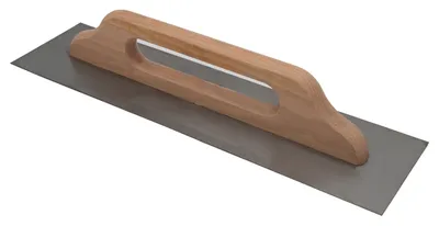 Schweizer Glättekelle 500x130 ohne Zahnung Stahl Holzgriff