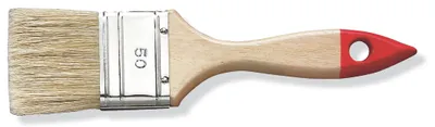 Lackierpinsel  70 mm helle China-Borste lackierter Holzstiel, Weißblechzwinge