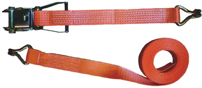 Zurrgurt 12 m x 50 mm 2-tlg,2500/5000 kg mit Ratsche,Spitzhaken,aus PES,orange,