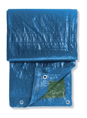 Gewebeplane mit Ösen 12 qm (3 x 4.0 m) grün/blau