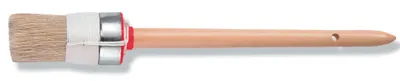 Ringpinsel Gr. 4 helle Borste Holzstiel, vernickelter Ring