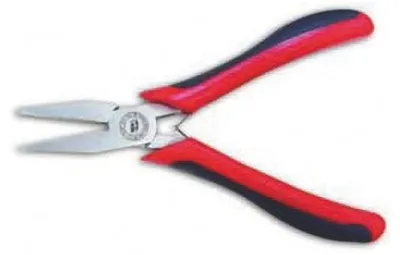 Elektronic-Flachzange 125 mm Titanchrom Softgriff