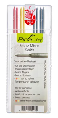 Pica DRY E-Minen wasserlöslich ( 2 x rot, 2 x gelb, 4 x graphit)