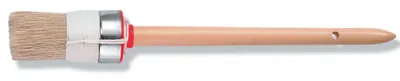 Ringpinsel Gr. 8 helle Borste Holzstiel, vernickelter Ring