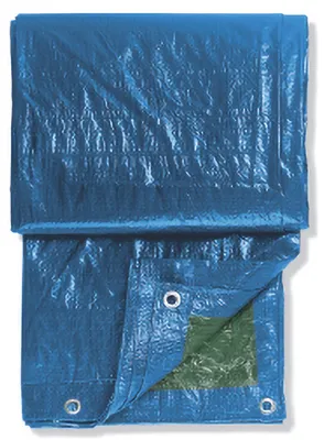 Gewebeplane mit Ösen 6 qm (2 x 3.0 m) grün/blau