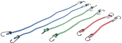Gummispannseil-Set mit Drahthaken 6-tlg. Ø7mm,je 2x 30cm, 45cm, 60cm, Haken Ø 3mm
