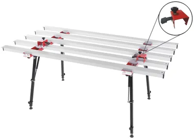 Arbeitstisch mit Fixierhalter, 5 Streben 100 x 200 cm