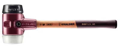 SIMPLEX-Schonhammer, Gummikomposition / Superplastik; mit Tempergussgehäuse und hochwertigem Holzstiel D=80 mm
